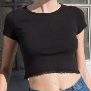 Brandy Melville Black Lace Ashlyn Top